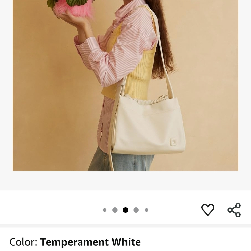 Cream Shoulder Bag with Minimalist Design